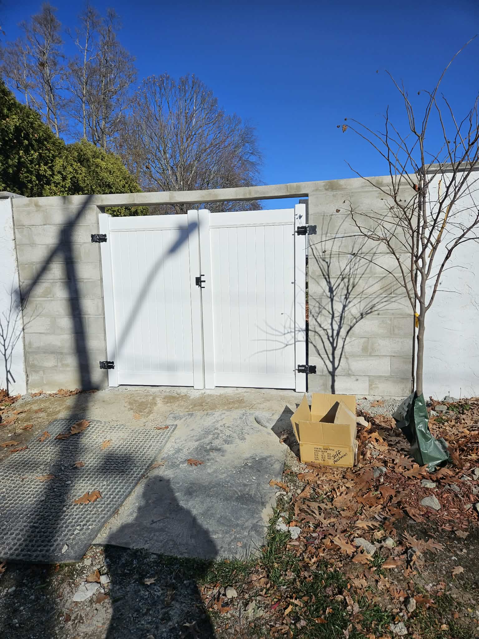 White Double Fence Gate Installation